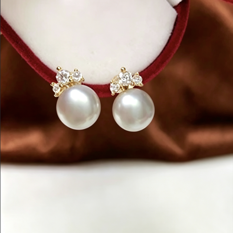 法式淡水珍珠耳钉｜925 银防过敏，通勤约会都合适 French Style Freshwater Pearl Earrings, 925 Silver, Suitable for Work & Date：圖片 2